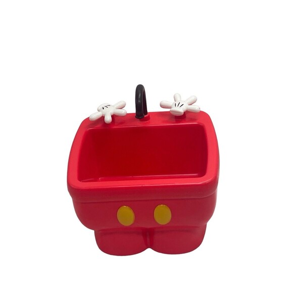 Disney Mickey Mouse Kitchen Sink Ice Cream Dessert Sundae Bowl Dish Red Plastic - Picture 4 of 16